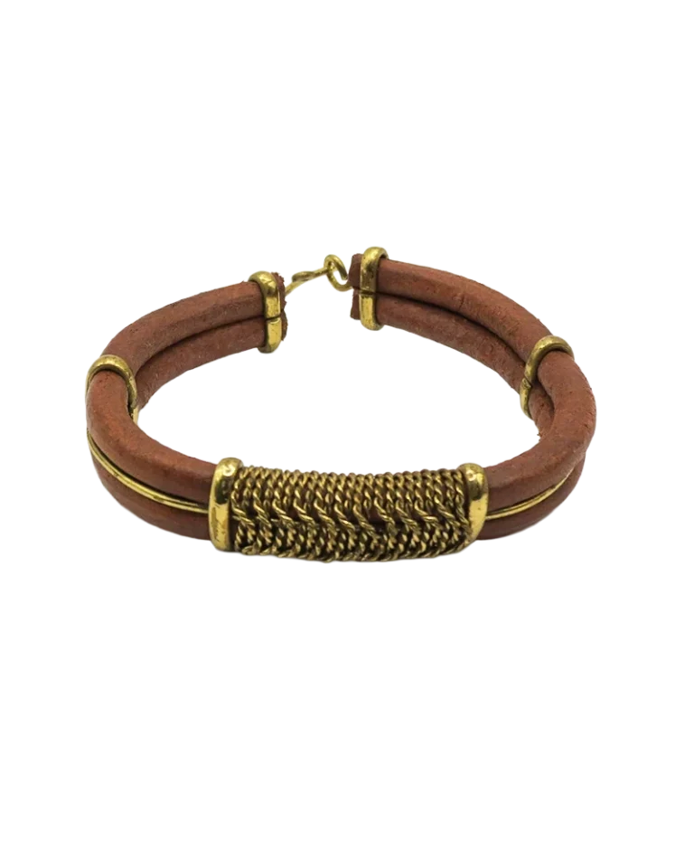 gold-leather-bangle